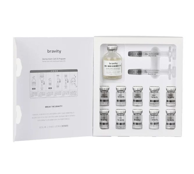 Derma Stem Cell 35 Program (0.3gx10шт + Solution 50ml + 2шприцы) / Курсовой набор для интенсивного клеточного омоложения, осветления кожи и активации неокологенеза  BV-02 фото